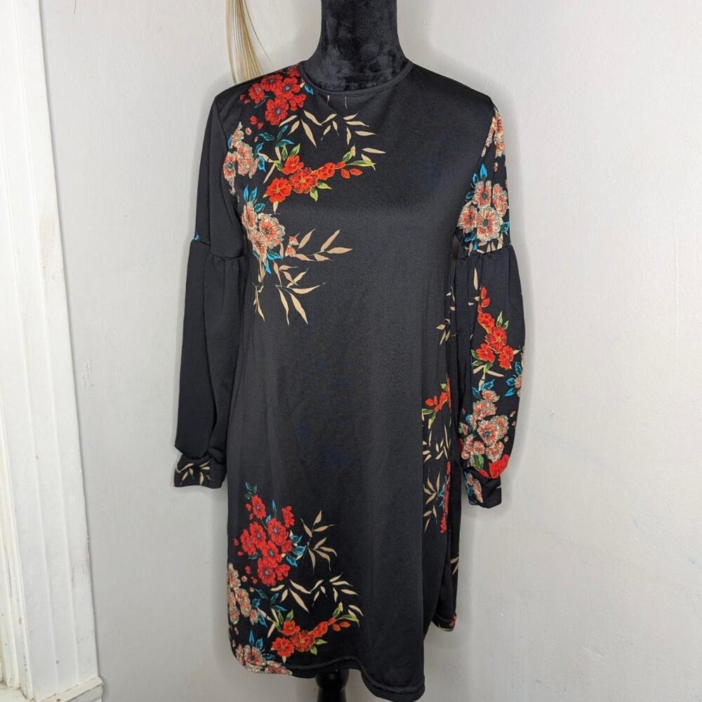 Black floral dress with